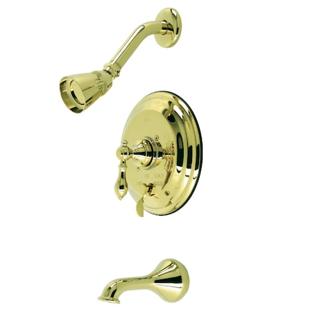 Kingston Brass KB36320ACL Single-Handle Tub and Shower Faucet, Polished Brass KB36320ACL